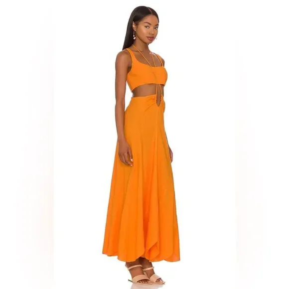 Cult Gaia Eileen Waist Cutout Dress, Revolve Apricot, NWT, Size L - Picture 10 of 11
